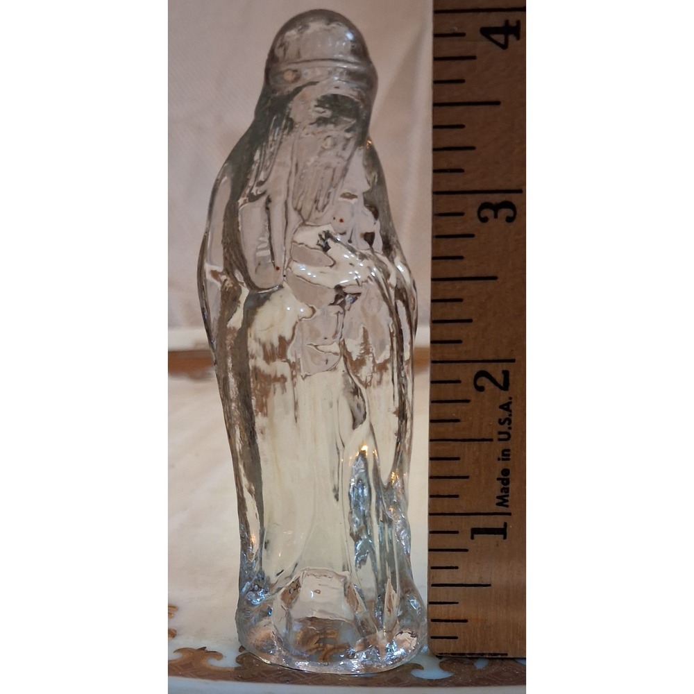 Vintage Clear Art Glass Wise Man Figurine Nativity 4 Inch